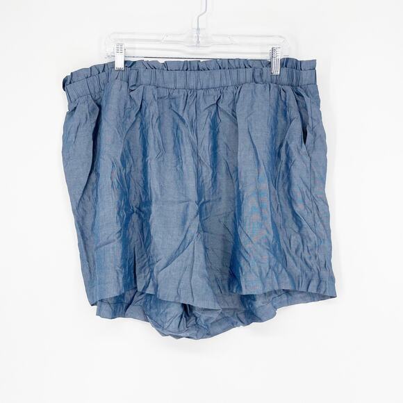 Torrid High-Waisted Blue Chambray Shorts Size 2X - Picture 1 of 5